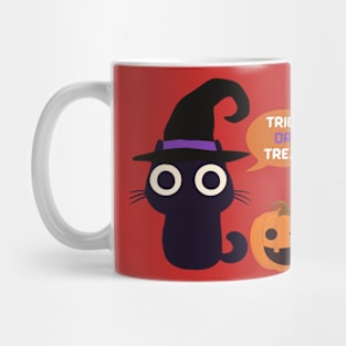 Cute Halloween Black Cat Trick or Treat Mug